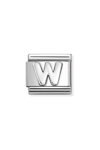 Link NOMINATION Letters & Initials 'W' made of Stainless Steel and Sterling Silver