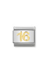 Link NOMINATION Numbers '16' made of Stainless Steel and 18ct Gold