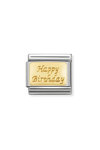 NOMINATION Link 'Happy Birthday' made of Stainless Steel and 18ct Gold