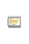 NOMINATION Link 'Friend Heart' made of Stainless Steel and 18ct Gold