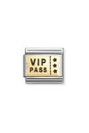 Link NOMINATION Special Occasions 'VIP Pass' made of Stainless Steel and 18ct Gold with Enamel