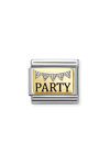 NOMINATION Link 'Party' made of Stainless Steel and 18ct Gold with Glitter