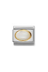 NOMINATION Link made of Stainless Steel and 18ct Gold with Mother of Pearl