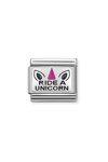 NOMINATION Link 'Ride A Unicorn' made of Stainless Steel and Sterling Silver with Enamel