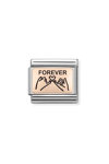 NOMINATION Link 'Forever Hands' made of Stainless Steel and 9ct Rose Gold