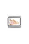 NOMINATION Link 'Gym Shoe' made of Stainless Steel and 9ct Rose Gold with Enamel