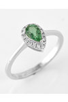 Ring SAVVIDIS 18ct White Gold with Diamonds and Emerald (No 52)