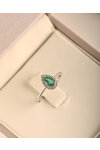 Ring SAVVIDIS 18ct White Gold with Diamonds and Emerald (No 52)