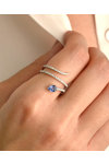 Ring SAVVIDIS 18ct White Gold with Diamonds and Sapphire (No 52)