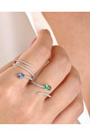 Ring SAVVIDIS 18ct White Gold with Diamonds and Sapphire (No 52)