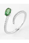 Ring SAVVIDIS 18ct White Gold with Diamonds and Emerald (No 54)