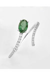 Ring SAVVIDIS 18ct White Gold with Diamonds and Emerald (No 54)