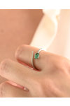 Ring SAVVIDIS 18ct White Gold with Diamonds and Emerald (No 54)