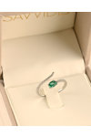 Ring SAVVIDIS 18ct White Gold with Diamonds and Emerald (No 54)