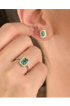 Ring SAVVIDIS 18ct White Gold with Diamonds and Emerald (No 52)