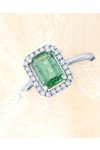 Ring SAVVIDIS 18ct White Gold with Diamonds and Emerald (No 52)