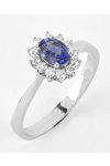 Ring Rosette SAVVIDIS 18ct White Gold with Diamonds and Sapphire (No 53)