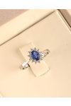 Ring Rosette SAVVIDIS 18ct White Gold with Diamonds and Sapphire (No 53)