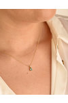 Νecklace Tear 18ct Gold with Diamond and Emerald by SAVVIDIS