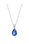 Νecklace Tear 18ct White Gold with Diamond and Sapphire by SAVVIDIS