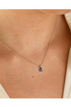 Νecklace Tear 18ct White Gold with Diamond and Sapphire by SAVVIDIS