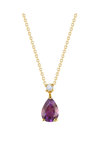 Νecklace Tear 18ct Gold with Diamond and Amethyst by SAVVIDIS