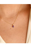 Νecklace Tear 18ct Gold with Diamond and Amethyst by SAVVIDIS