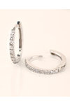 Εarrings hoops 18ct White Gold with Diamonds by SAVVIDIS