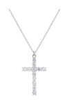 Κολιέ DOUKISSA NOMIKOU Big Cross Necklace Pave Silver