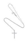 DOUKISSA NOMIKOU Big Cross Necklace Pave Silver