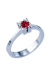 Ring SAVVIDIS 18ct White Gold with Diamonds and Ruby (No 53)