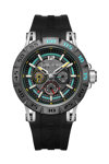 CERRUTI Velletri Dual Time Black Silicone Strap