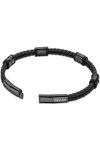 DUCATI CORSE Contesa Stainless Steel and Leather Bracelet