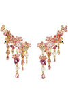 SWAROVSKI Pink Gema clip earrings Flower Chandelier (mixed cuts)