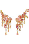 SWAROVSKI Pink Gema clip earrings Flower Chandelier (mixed cuts)