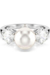 SWAROVSKI White Matrix Cocktail ring Crystal Pearl round cut (No 58)