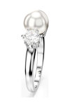 SWAROVSKI White Matrix Cocktail ring Crystal Pearl round cut (No 58)