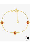 9K Gold Bracelet Flowers with Enamel by Ino&Ibo