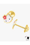 9K Gold Earrings Hello Kitty with Enamel by Ino&Ibo