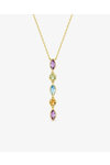 9K Gold Necklace with amethyst, citrine, peridot and blue topaz  by SAVVIDIS