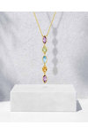 9K Gold Necklace with amethyst, citrine, peridot and blue topaz  by SAVVIDIS