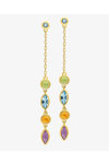 9K Gold Earrings with amethyst, citrine, peridot and blue topaz by SAVVIDIS