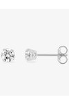 9K White Gold Solitaire Earrings Zircon by SAVVIDIS (4.0 mm)