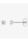 9K White Gold Solitaire Earrings Zircon by SAVVIDIS (3.0 mm)