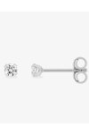 9K White Gold Solitaire Earrings Zircon by SAVVIDIS (1.8 mm)