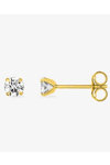 9K Gold Solitaire Earrings Zircon by SAVVIDIS (3.4 mm)