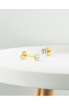 9K Gold Solitaire Earrings Zircon by SAVVIDIS (3.4 mm)