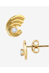 14K Gold Earrings with Zircon by SAVVIDIS