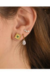 Gold Plated Sterling Silver Earrings Byzantine Cyclades with Zircon FaCaDoro