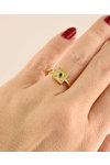 Gold Plated Sterling Silver Ring Byzantine Cyclades with Zircon FaCaDoro (No 55)